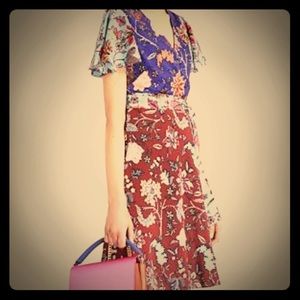 100% Silk Diane Von Furstenberg Floral Wrap Dress